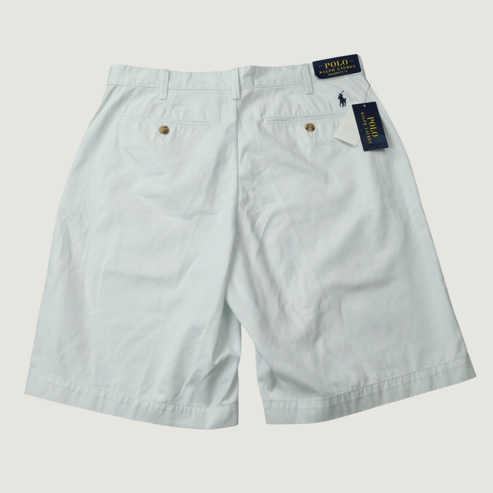 Polo Ralph Lauren Relaxed Fit Chino Shorts 33 White Cotton 10 Inch Inseam NWT